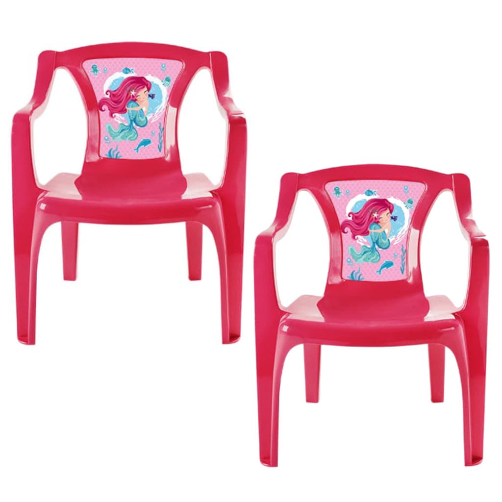 Conjunto 2 Cadeirinhas Rosa Infantil Sereia Arqplast