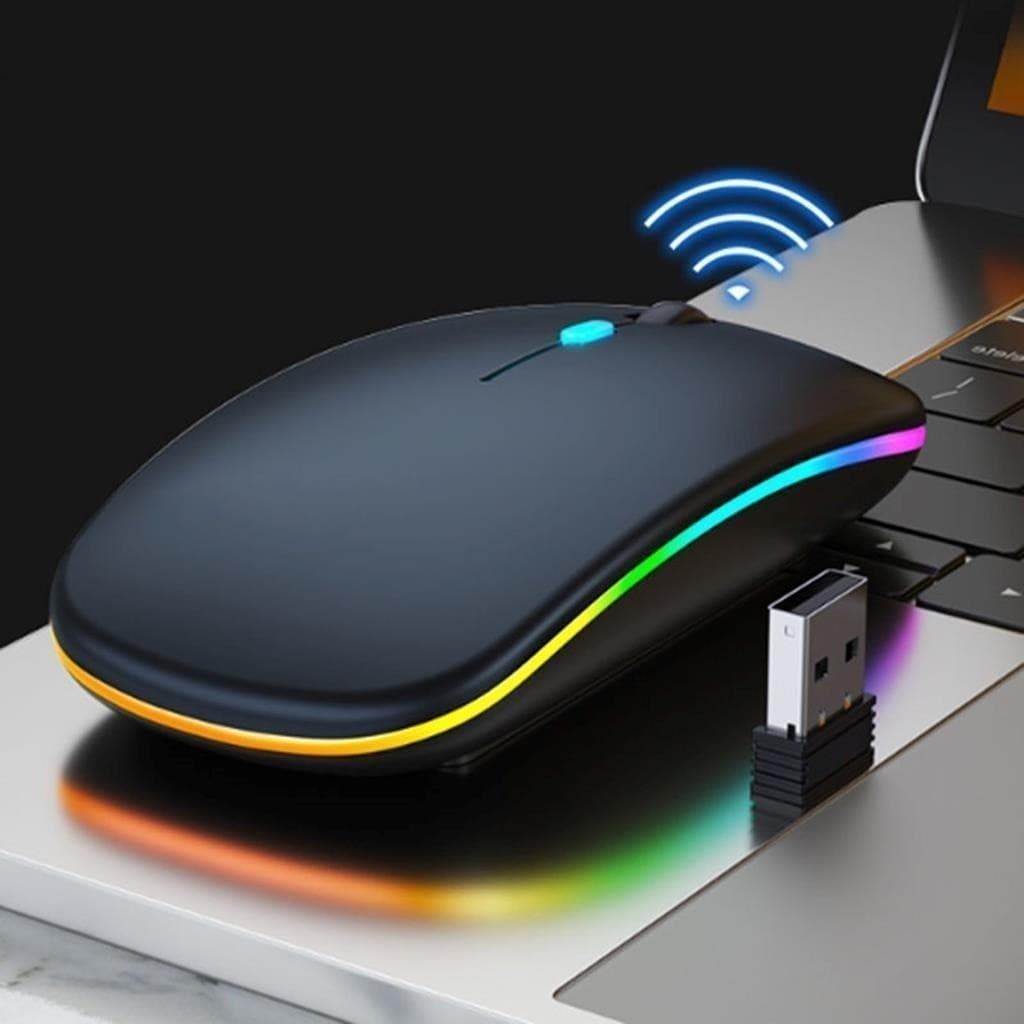 Mouse Sem Fio com Bluetooth Recarregável Wireless Led Rgb Ergonômico-SULAN SELL