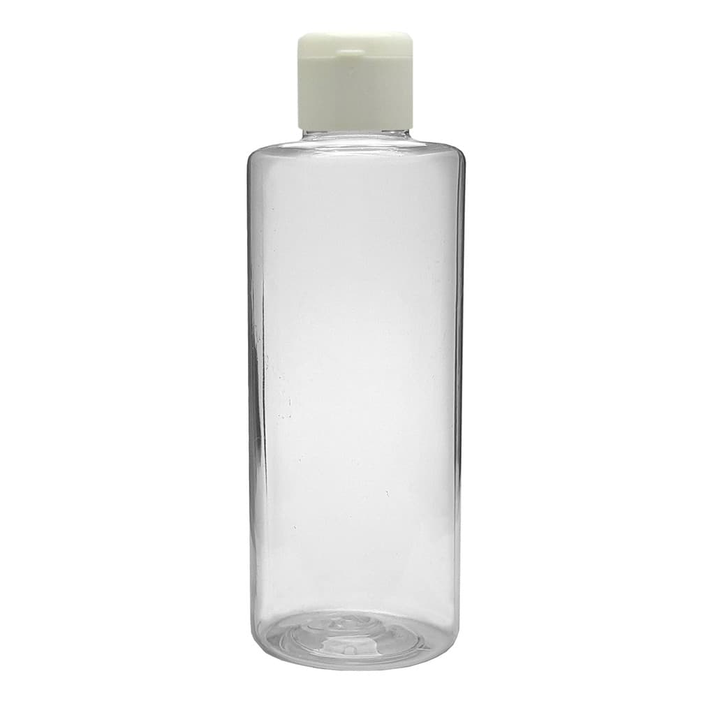 Frascos Plástico Pet 100 Ml cil reto Tampa Flip Top Branca para álcool gel, cremes, sabonete líquido e shampoo