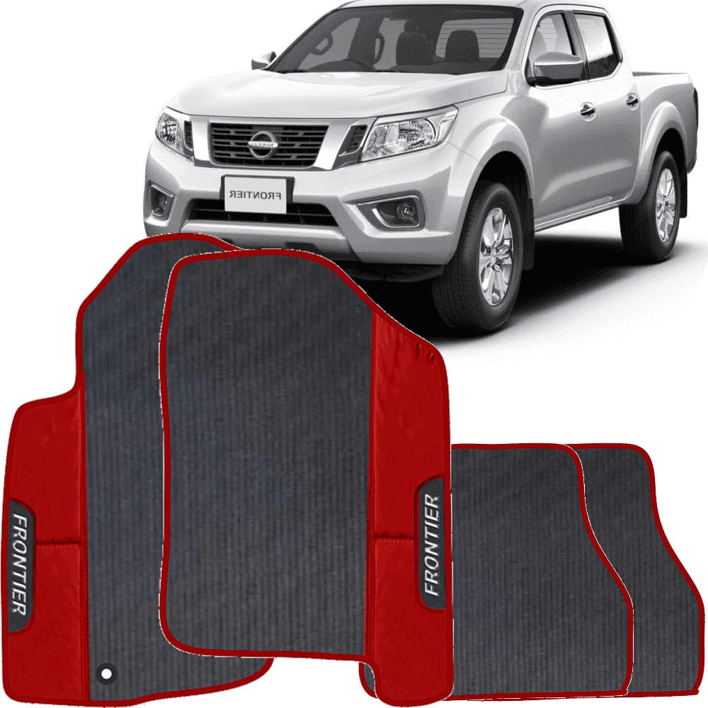 Jogo de Tapetes Personalizados Rosa para Nissan Frontier 2016 a 2020 - Adoce Seu Estilo de Condução com Elegância!  Transforme o interior da sua Nissan Frontier fabricada entre 2016 e 2020 com nossos tapetes automotivos na cor Rosa, proporcionando um toqu