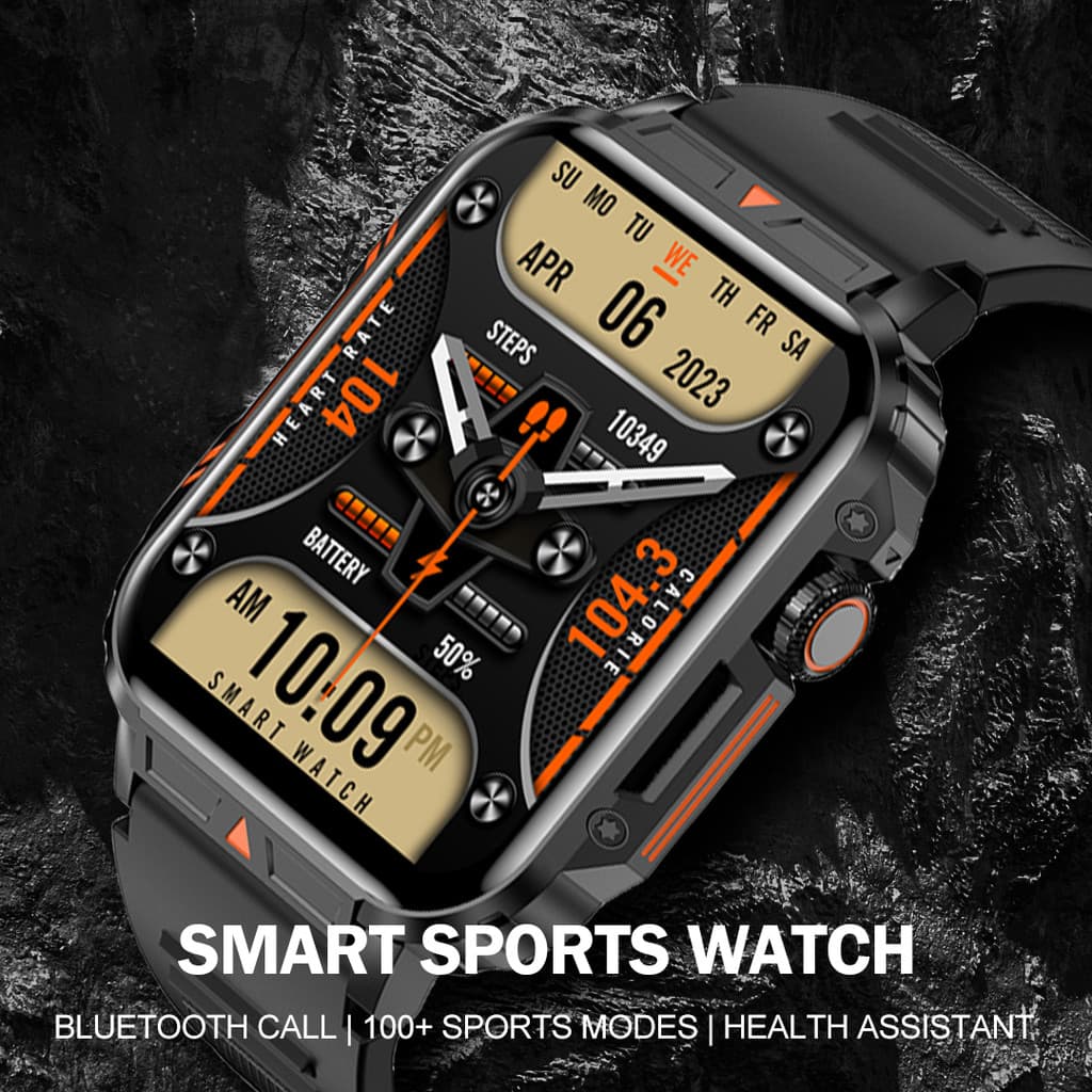 Relógio Smart Watch Esportivo Externo 1.95 " HD Tela Bluetooth Chamada Smartwatch Monitoramento Da Saúde IP68 Rastreador De Fitness À Prova D'água