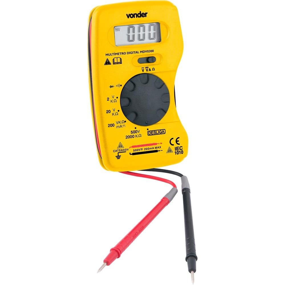 Multímetro Digital A com Dc 200-500 Volts Mdv0300 Vonder
