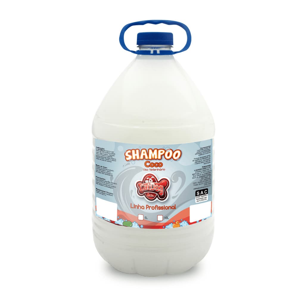Shampoo para Cachorro e Gato Coco 5 Litros Pet Shop Banho e Tosa Pet