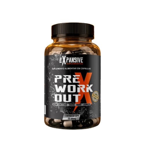 Pré-Treino Pre Workout com Cafeína + Tirosina + L-Carnitina fenilalanina 60 Cáps 600 mg