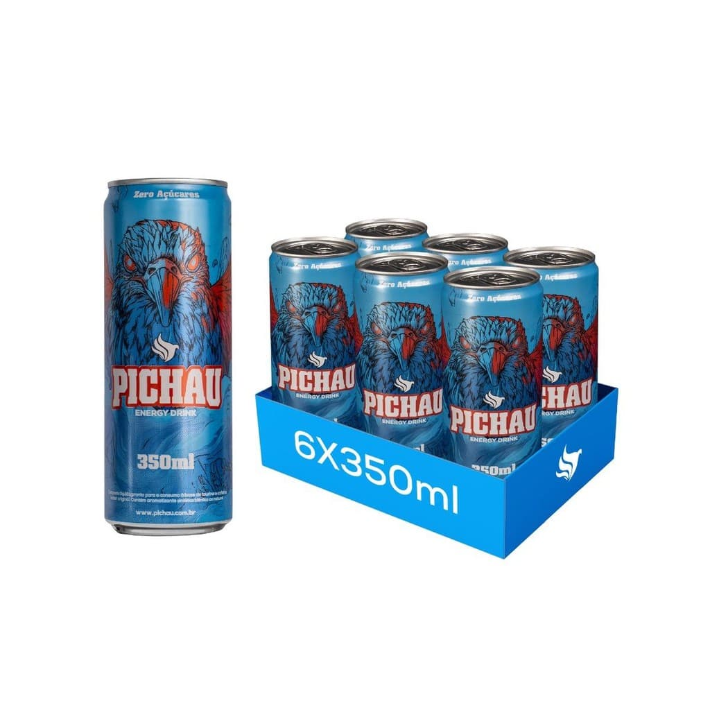 Pack Energético Pichau Zero, 350ml, Com 6 unidades