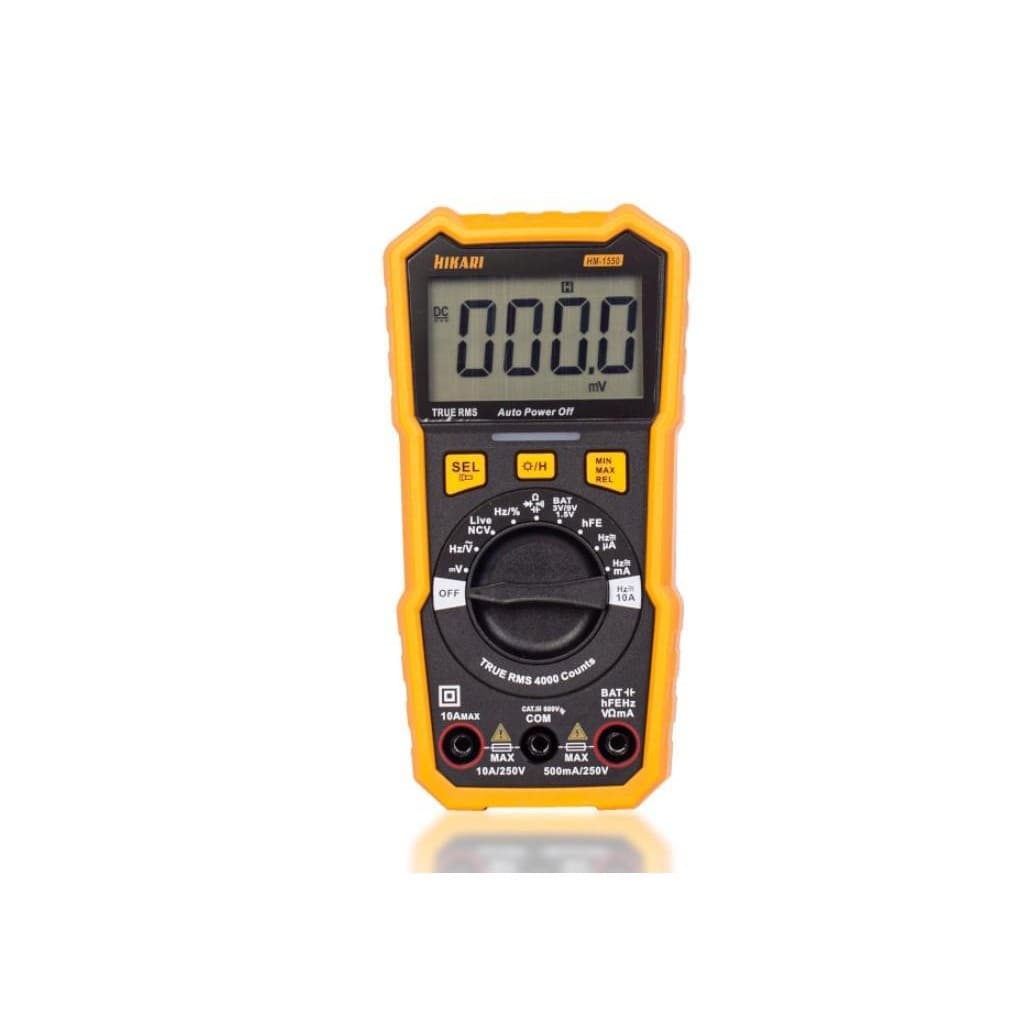 Multímetro Digital Hikari HM-1550 True RMS, Capacitância, NCV, hFE AC/DC 600V Emborrachado