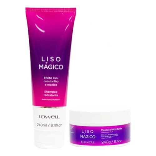Lowell Liso Mágico Shampoo Máscara Hidratante Efeito Liso