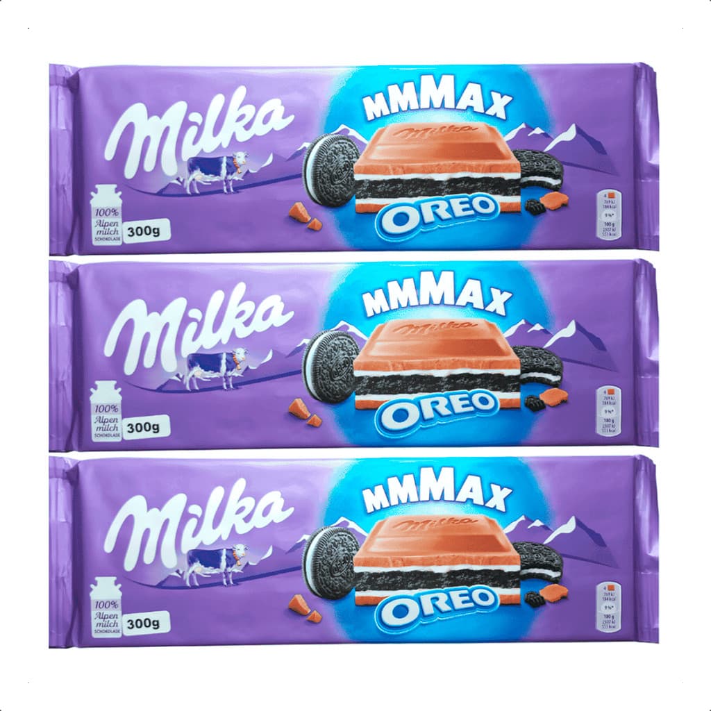 Kit 3 Chocolate Milka Oreo Recheado Importado