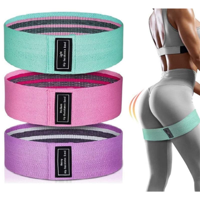 Kit 3 Faixas Elásticas Para Treino Hip Mini Bands – Ideal Para Academia, Exercício, Pilates e Musculação