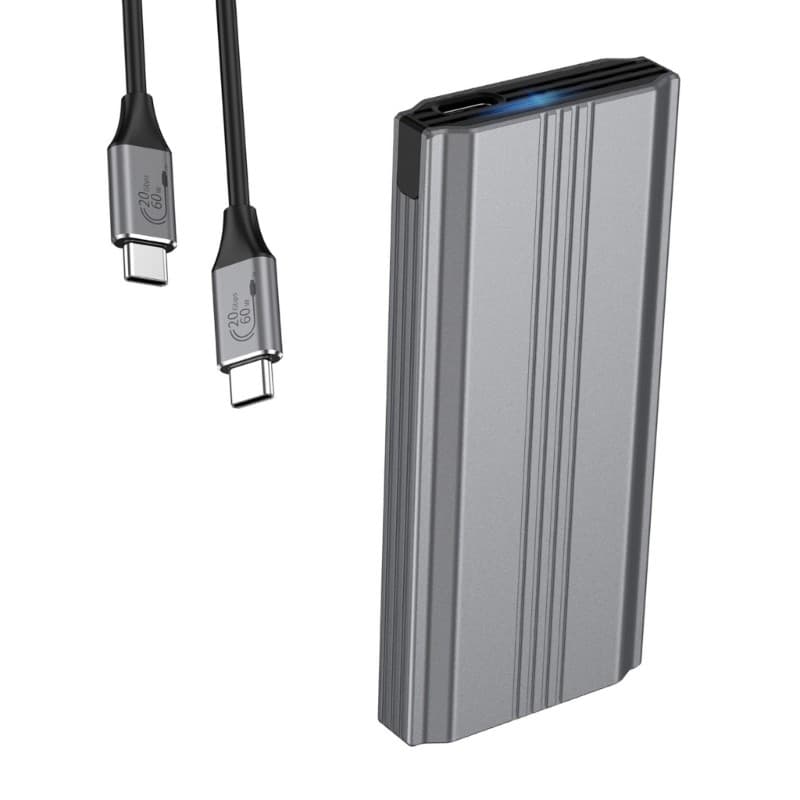 Externo SSD Caso Do Dissipador Calor Para 2242 2260 2280 M 2 NVMe Caixa Externa USB C 3 1 20Gbps Alumínio