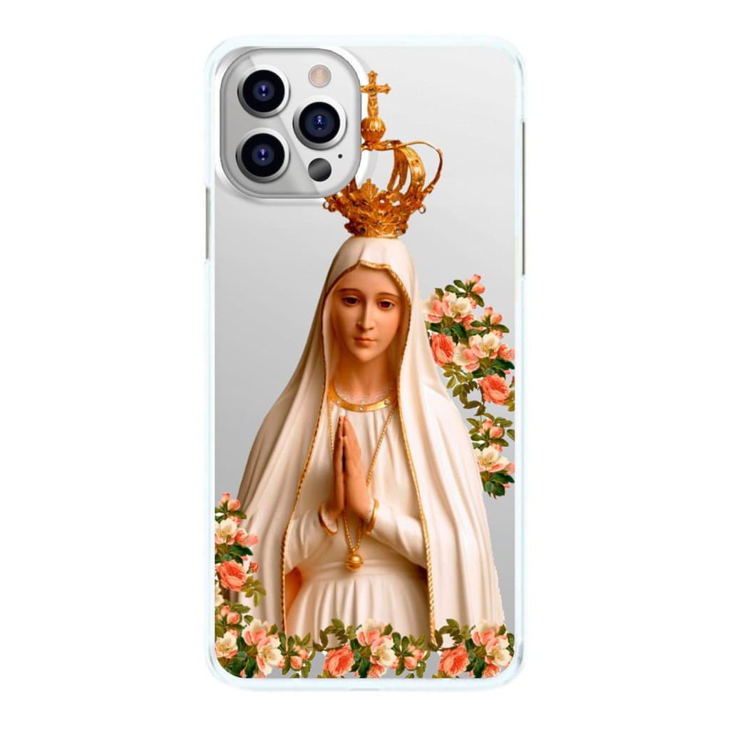 Capinha Nossa senhora de fátima com Flores Capa de Celular