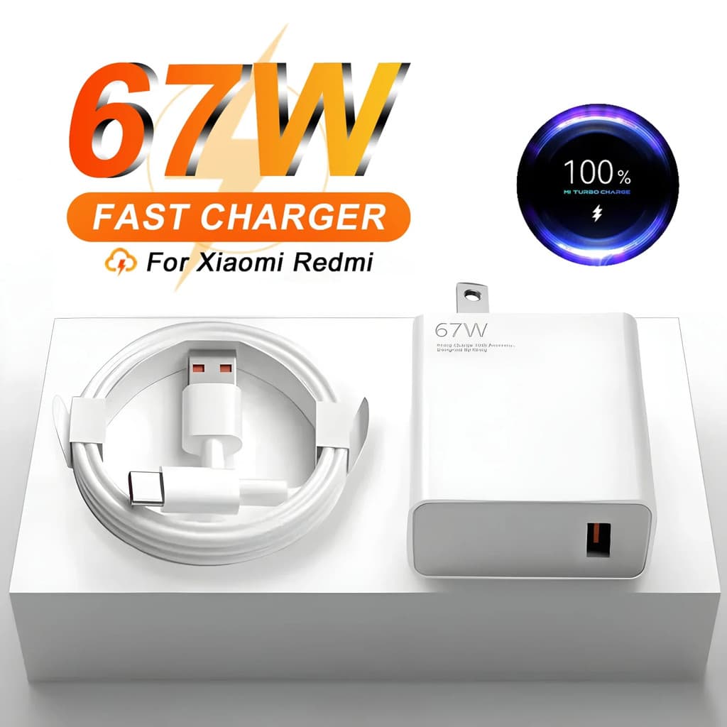 Adaptador De Alimentação USB Super Rápido De Carregador 67W 6A Tipo C Carga Rápida Do Cabo Para Xiaomi