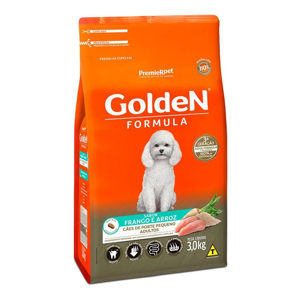 Ração Premier Pet Golden Formula Cão Pequeno Frango 3Kg
