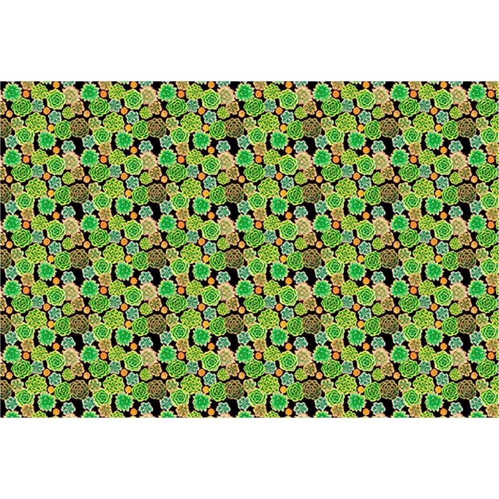 Tecido Estampado para Patchwork - Suculentas : Suculenta Fundo Preto (0,50x1,40)