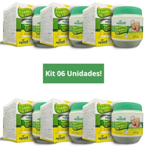 Kit 6 Unidades Pomada Massageadora CANELA DE VEIO 240g APINIL