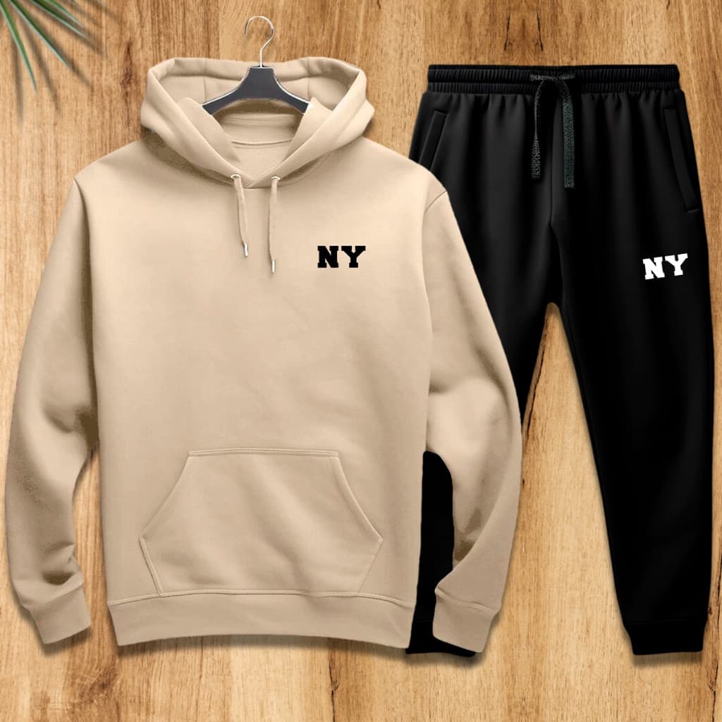 Conjunto Moletom blusa New York canguru e capuz + Calça de moletom