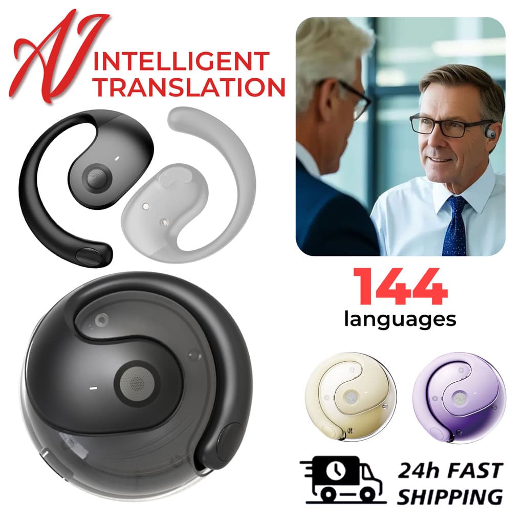 144 Idiomas Tradução Fones De Ouvido Sem Fio Inteligente À Prova Dwaterproof Água Ai Tradutor Em Tempo Real Bluetooth 5.