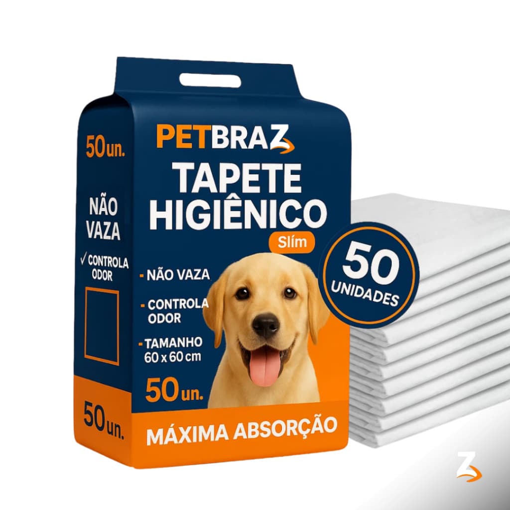 Tapete Higiênico Descartável para Cachorro 60 x 60 cm - Fralda Pet Xixi Cão Pequeno Médio Atrativo