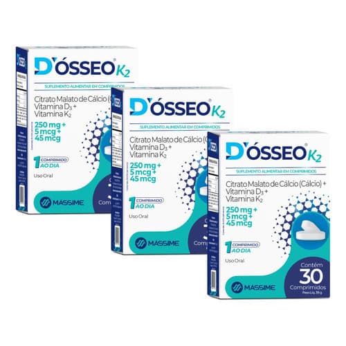 Kit 3x Dosseo K2 30cpr - Calcio, Vitamina D3 E Vitamina K2