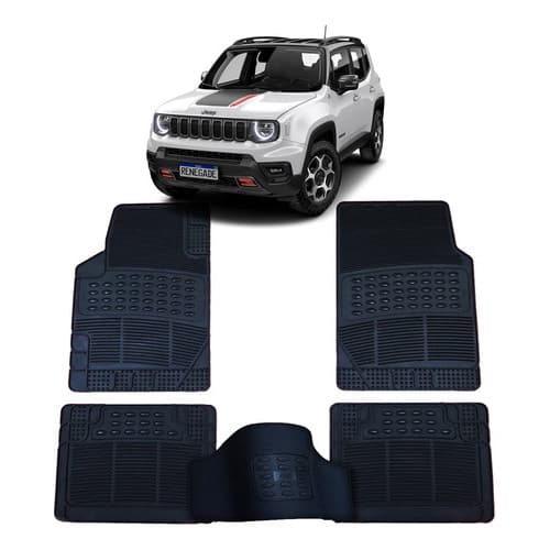 Tapete Automotivo Jeep Renegade Pvc Grosso com Borda + Tapete do Túnel Traseiro (Modelo Universal)