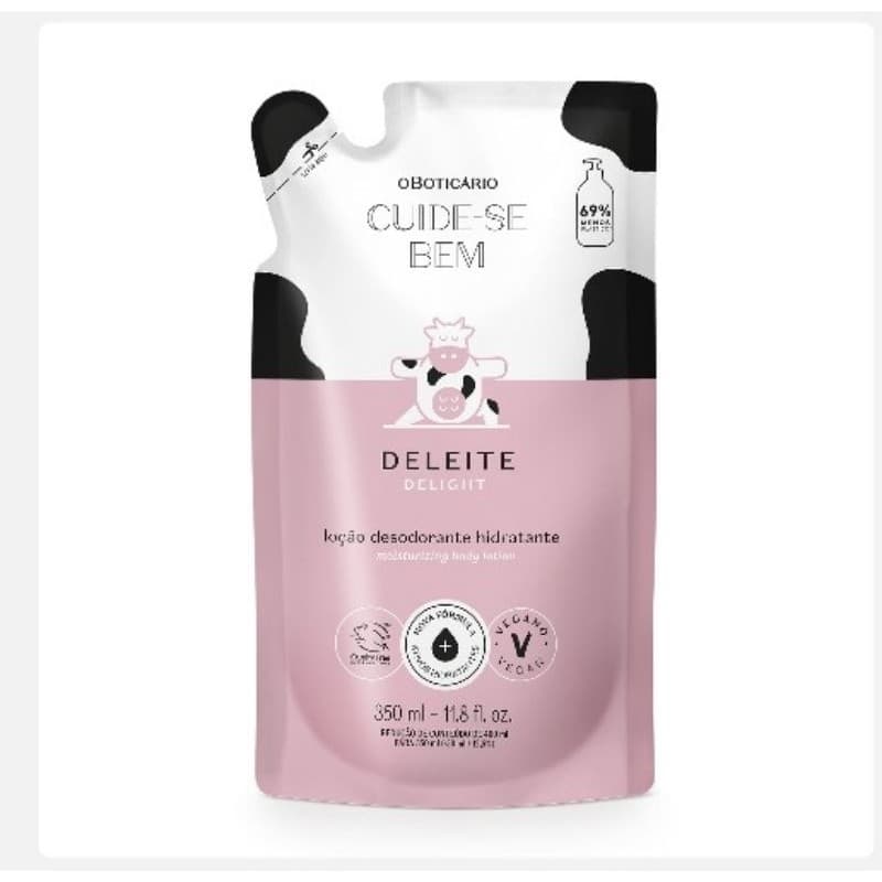 Refil Loção Desodorante Hidratante Corporal Cuide-se Bem Deleite 350ml
