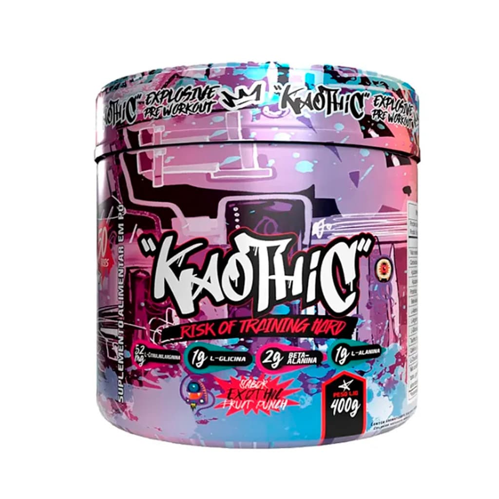 Pré-Treino Kaothic Fruit Punch 400g Muscle Definition - Energia e Foco para Treinos Intensos