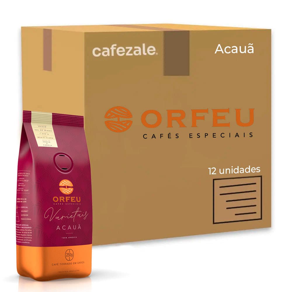 Café em Grãos Premium Orfeu Acauã Kit 12 Pacotes de 250g