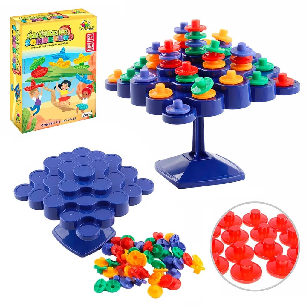 Brinquedo Árvore De Sombreros Brinquedo Desafio De Equilíbrio Para Família - Art Brink