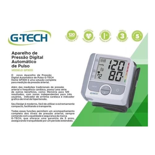 Aparelho De Pressão Arterial Digital Automático Pulso Gp-300