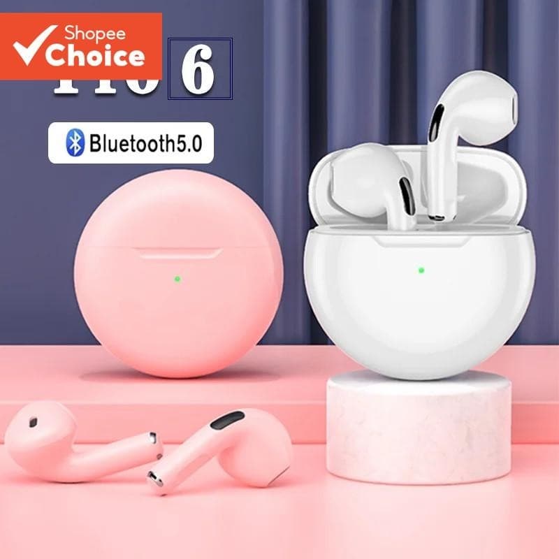 Air Pro 6 Fones De Ouvido De Alta Qualidade Bluetooth TWS Sem Fio Com Microfone Fone Pods Sport Running Para Uso Diário 