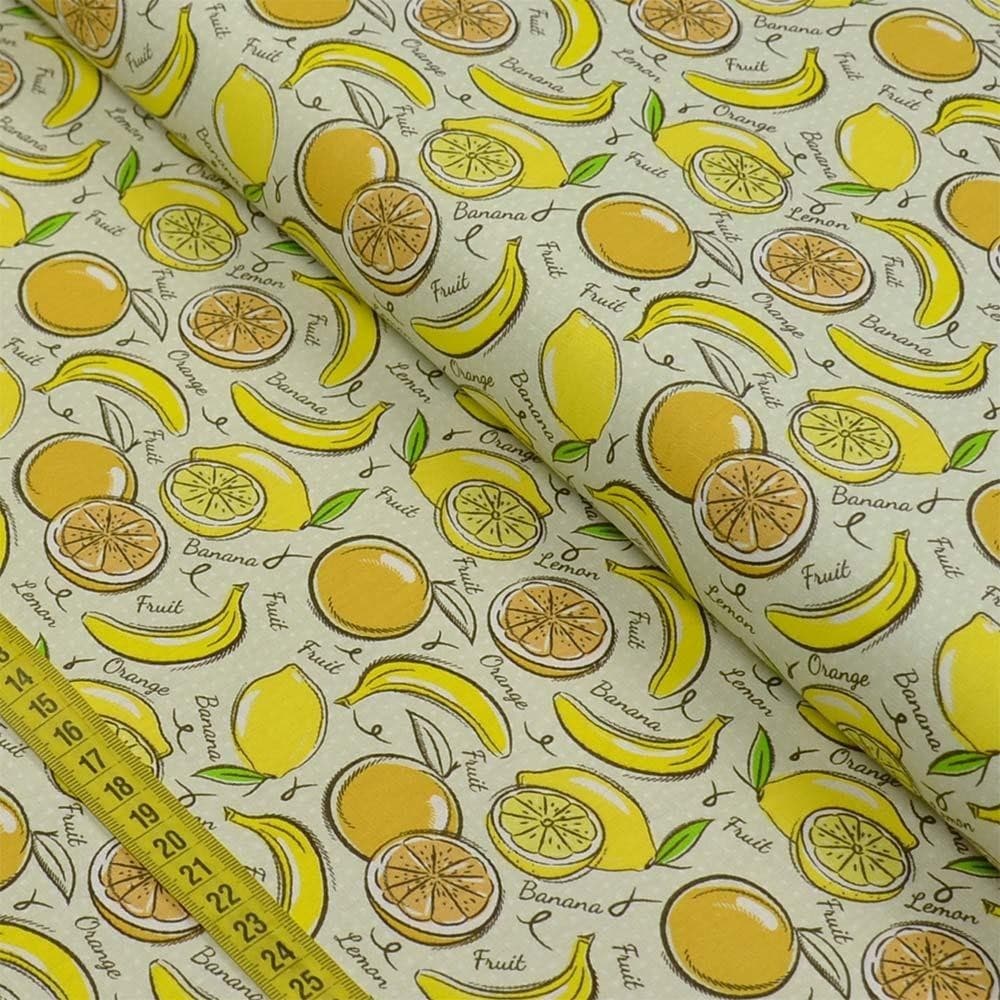 Tecido Estampado para Patchwork - Modern Kitchen: Yellow Fruits (0,50x1,40)