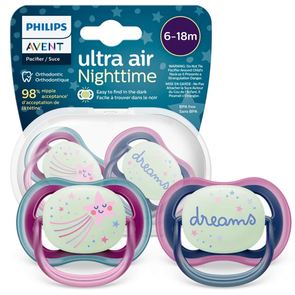 Chupeta Avent 6-18m Flourescente Brilha Escuro Bebê Estrela/Sonhos