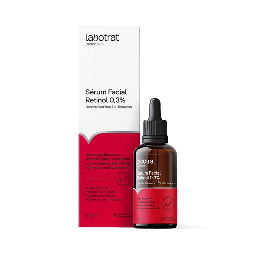Sérum Anti-Idade Retinol 0,3% - Labotrat Dermo Skin - Firmeza e Clareamento Facial 30ml