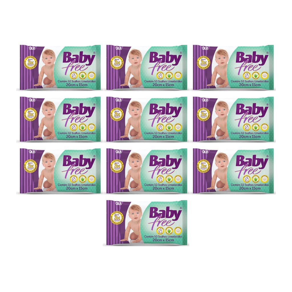 Kit de Toalhas Umedecidas Baby Free - 500 Unidades
