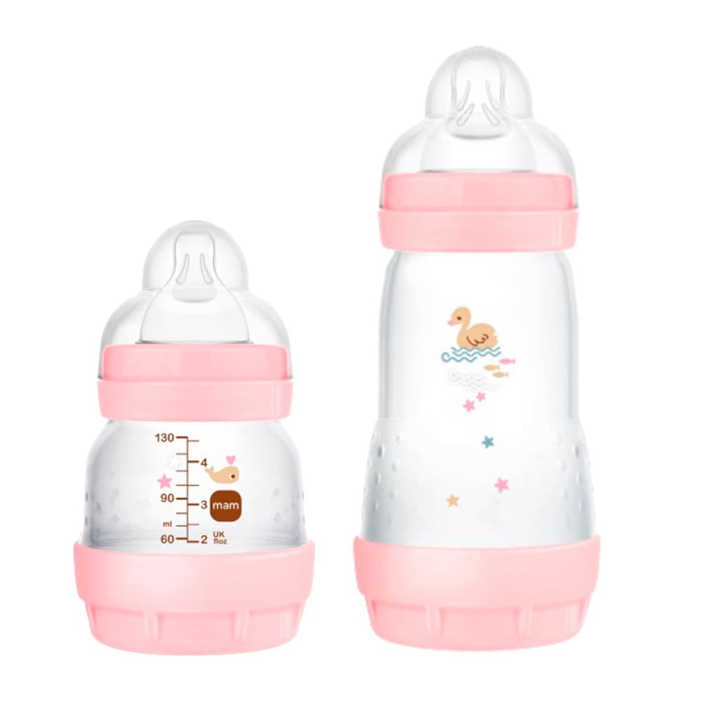 KIT 2 Mamadeiras Anticólica Mam Easy Start Bebê 130/260ML Rosa