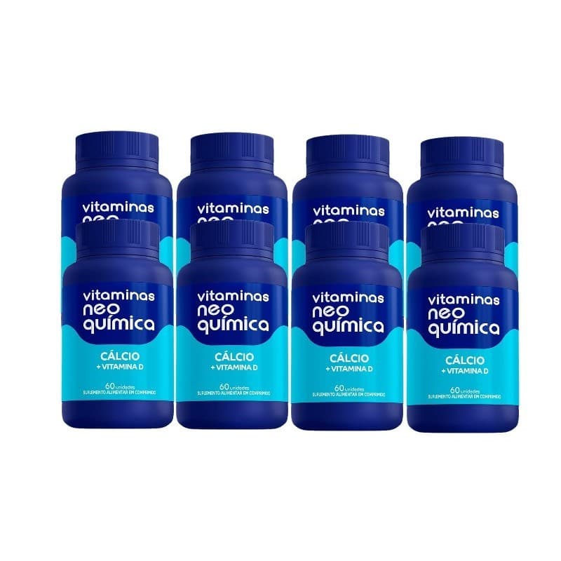 Kit 8x Vitamina Cálcio+Vitamina D 60 Comp - Neo Química