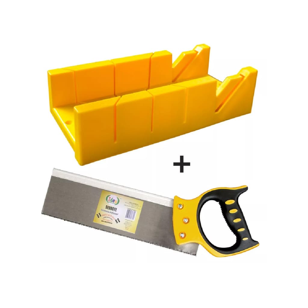 Kit Gabarito Serrote 13 Polegadas Caixa Meia Esquadria Aço PVC