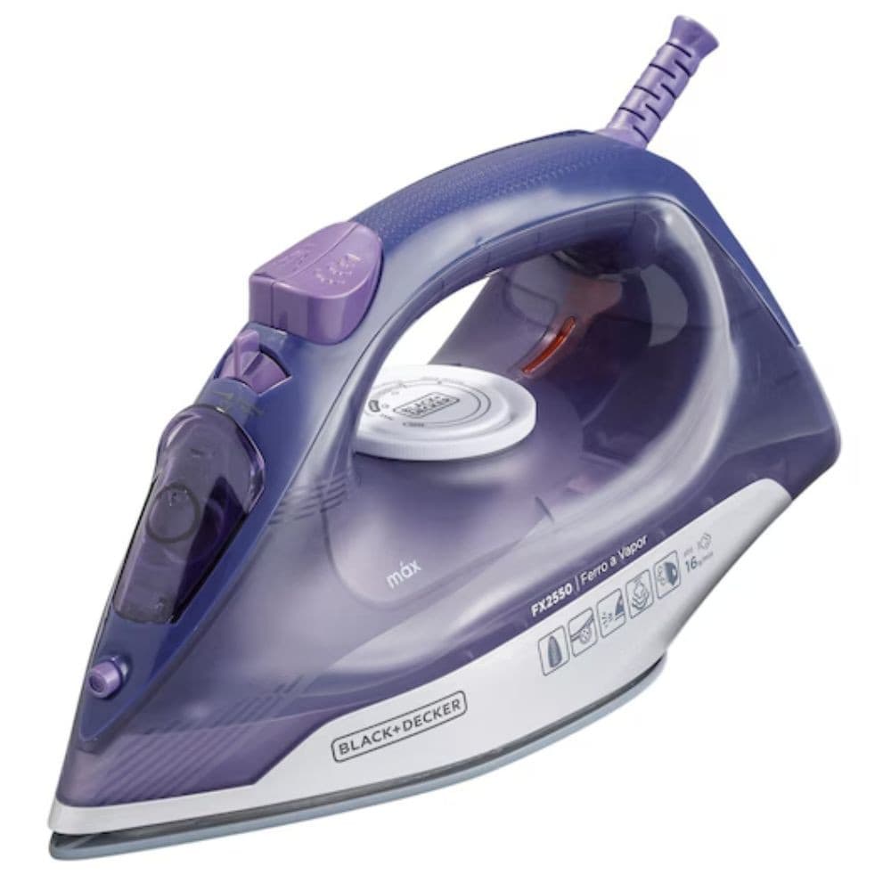 Ferro de Passar a Vapor Gliss Base Ceramica FX2550 Black e Decker