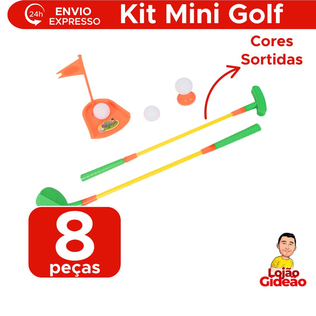 Jogo Mini Golf Infantil Brinquedo Interativo Diversão Em Família Completo Com 8 Peças