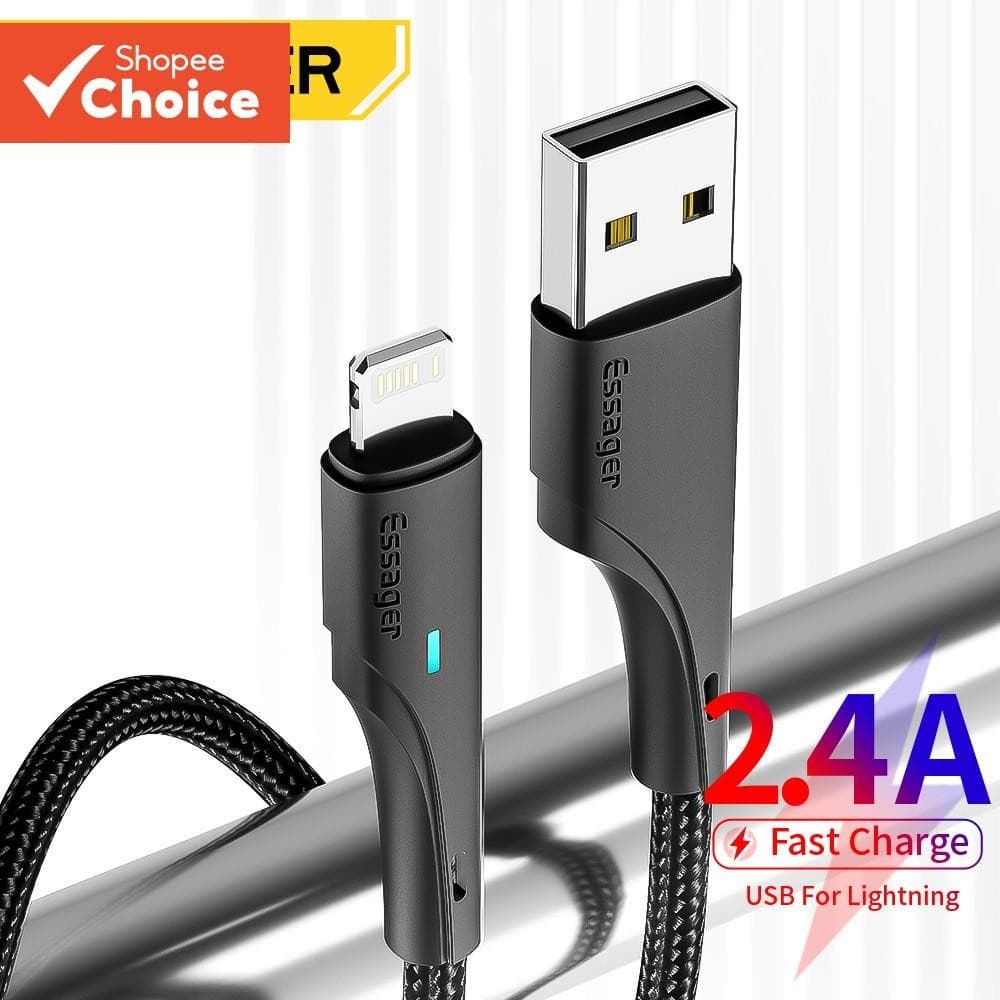 Cabo USB Essager 2.4A Para De Carregamento Rápido Linha De Dados Do Carregador 8 7 SE