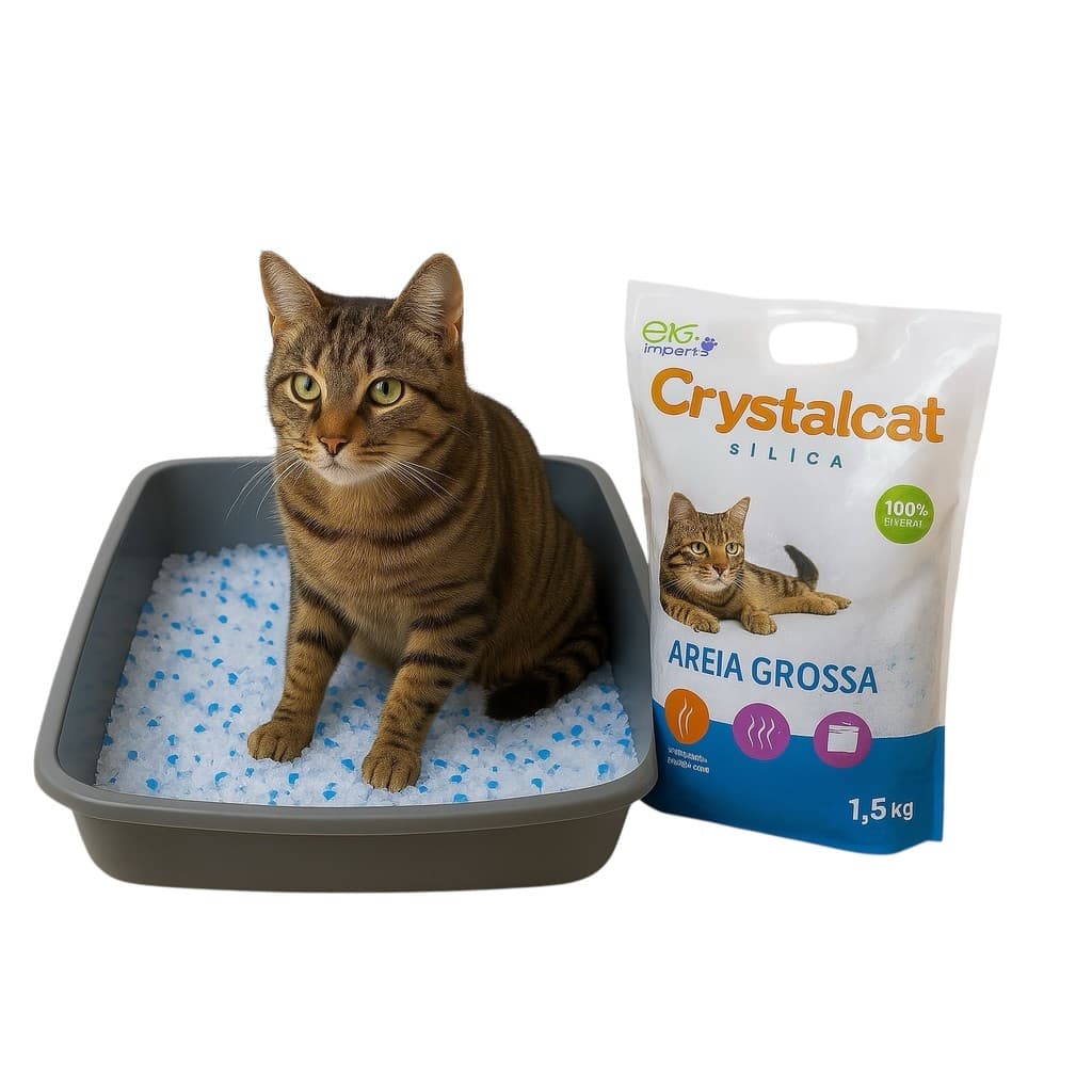 Areia Sanitária Gato Cristais Sílica Em Gel 1,5kg Grossa