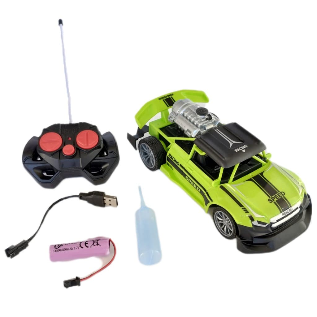 24372 - Carrinho De Controle Remoto E Fumaça Speed Retro Zippy (Verde)