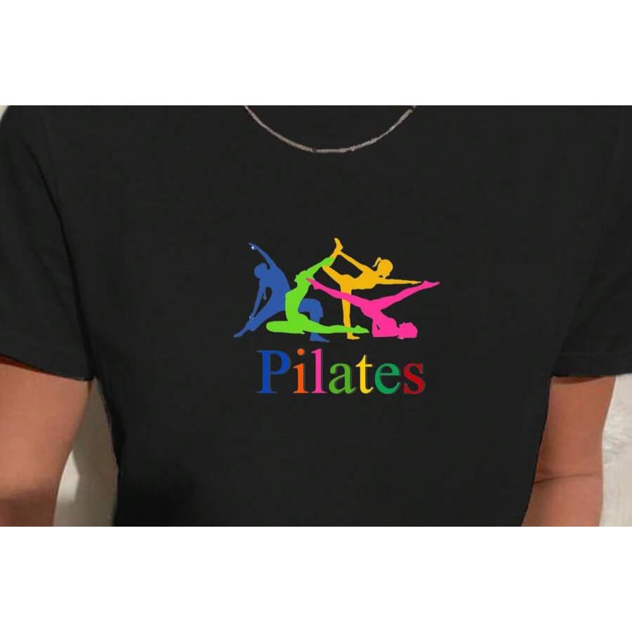 Camiseta Feminina 100% Algodão Básica Pilates Fitness Colorida Lançamento 2025 Envio Imediato