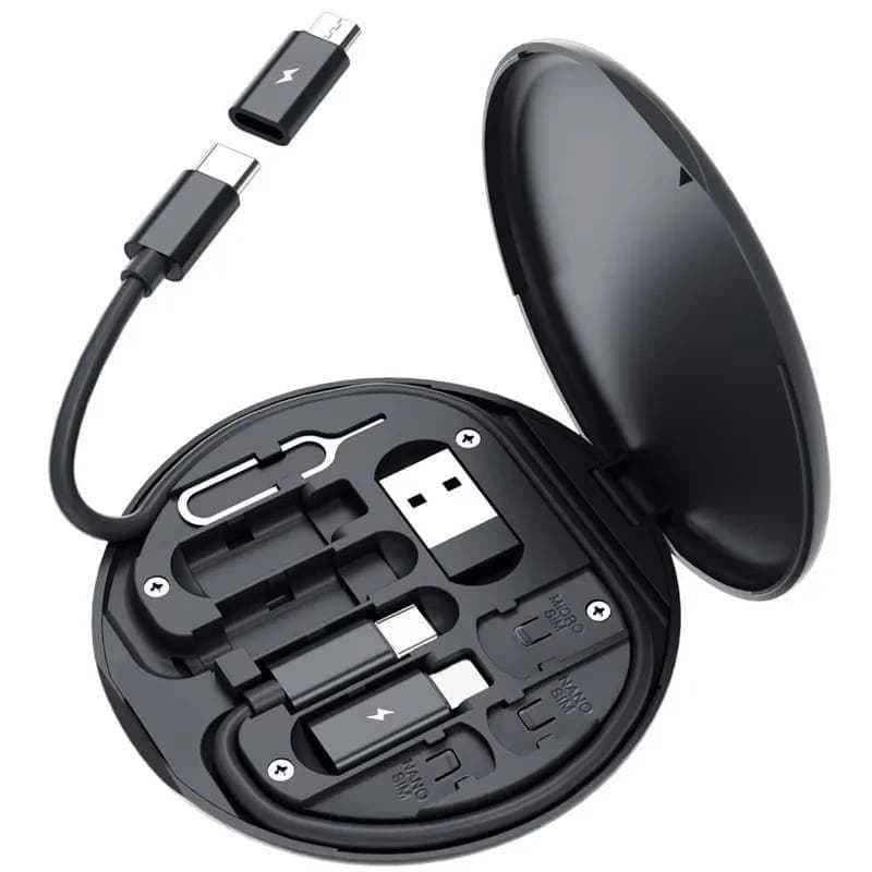 Kit Adaptador Carregamento Rápido 60W Preto Tipo-C para Micro USB para Iluminação