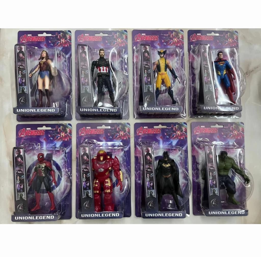 boneco vingadores articulado com  luz 16-18 cm unidade
