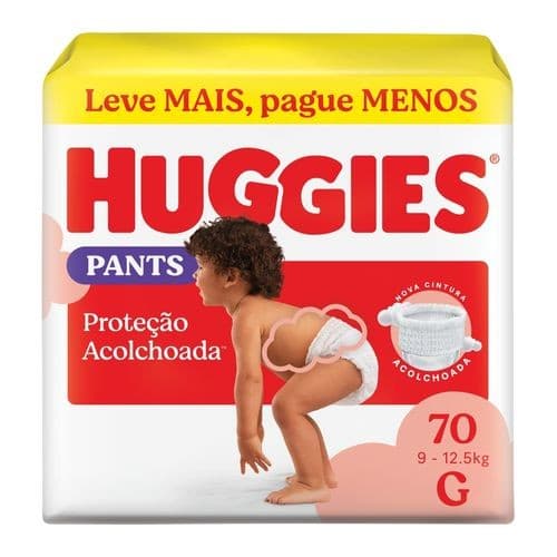 Huggies Fralda Pants Proteção Acolchoada G - 70 Un