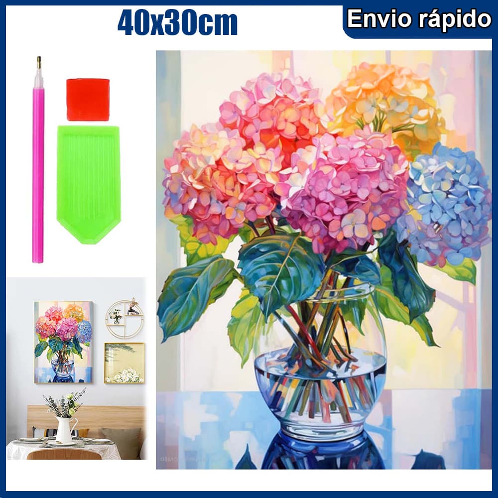 40x30cm hortênsia Pintura Diamante 5D Pintura de Diamante Kits De Pintura Diamante Para Adultos Quadrado
