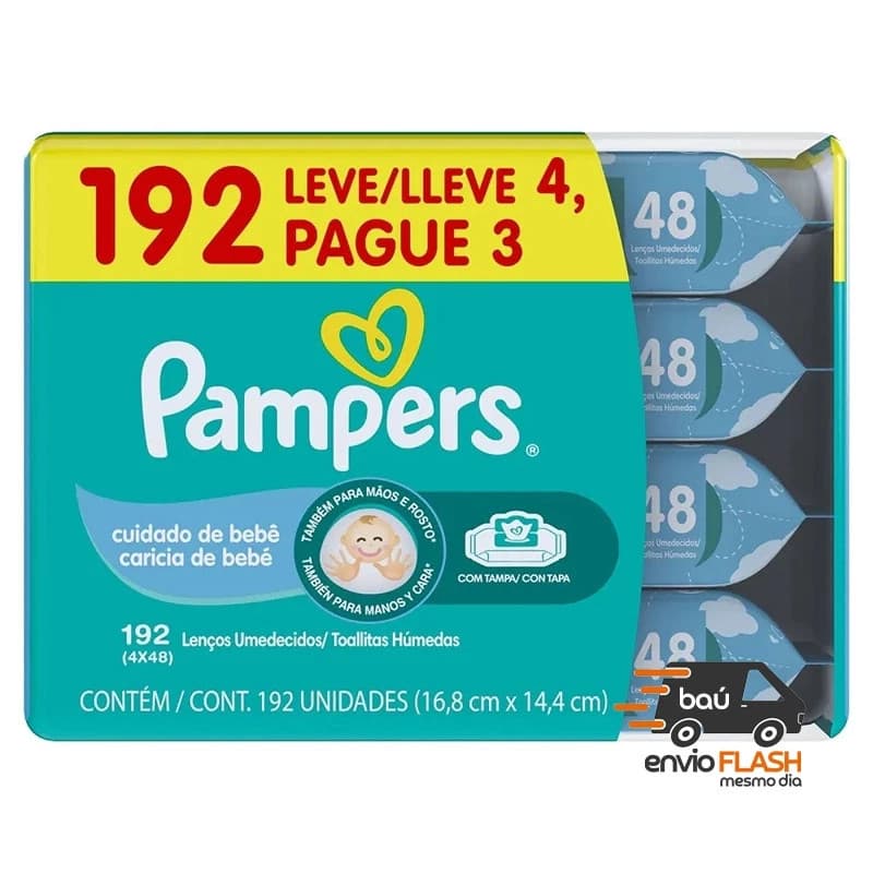 Lenços Umedecidos Cuidado De Bebê Com 192 Unidades Pampers