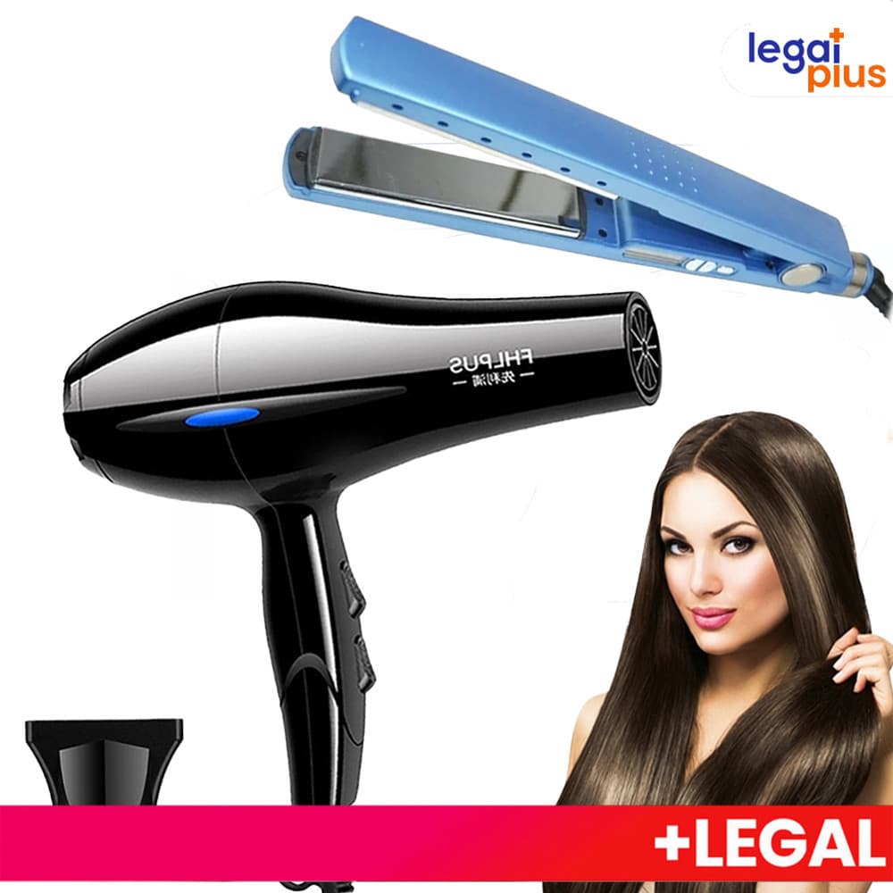 Chapinha + Secador de Cabelo Bivolt 110 / 220V - Nano Titanium e 3200W Profissional