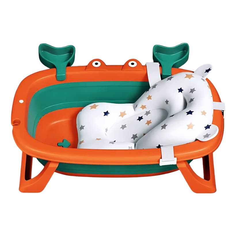 Banheira De Bebê Dobrável Com Cama Flutuante E Saboneteira